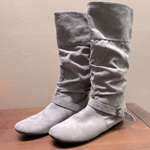 Report Faux Suede Grey Slouchy Boots